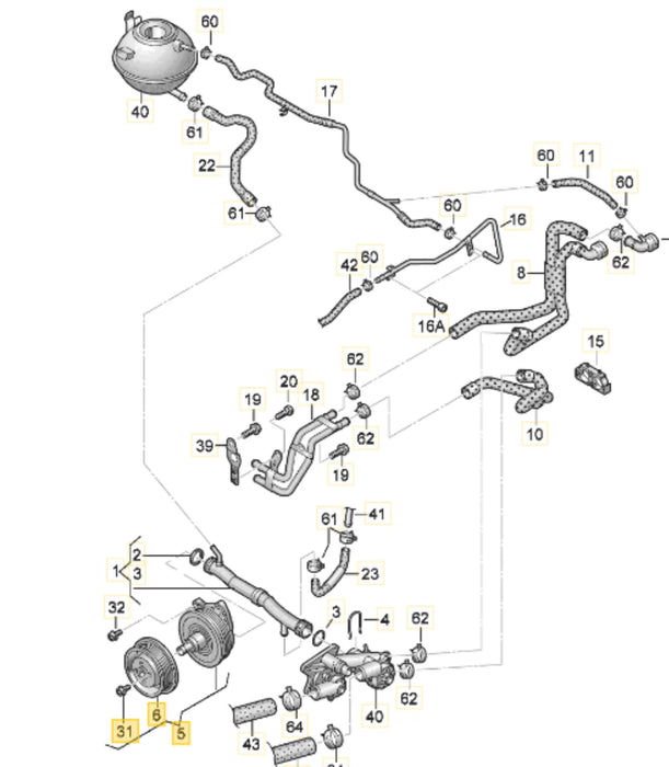 03C121004J - Water Pump with Sealing Ring - Volkswagen 1.4 TFSI/TSI (MK5/MK6)
