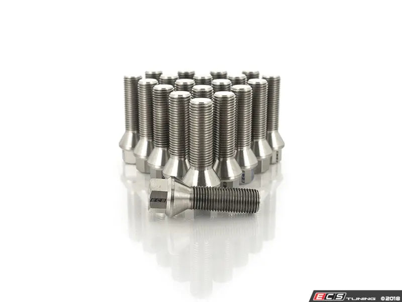Titanium Conical Seat Wheel Bolt - 14x1.5x40mm - Set Of 20 (MQB 15mm Spacers)