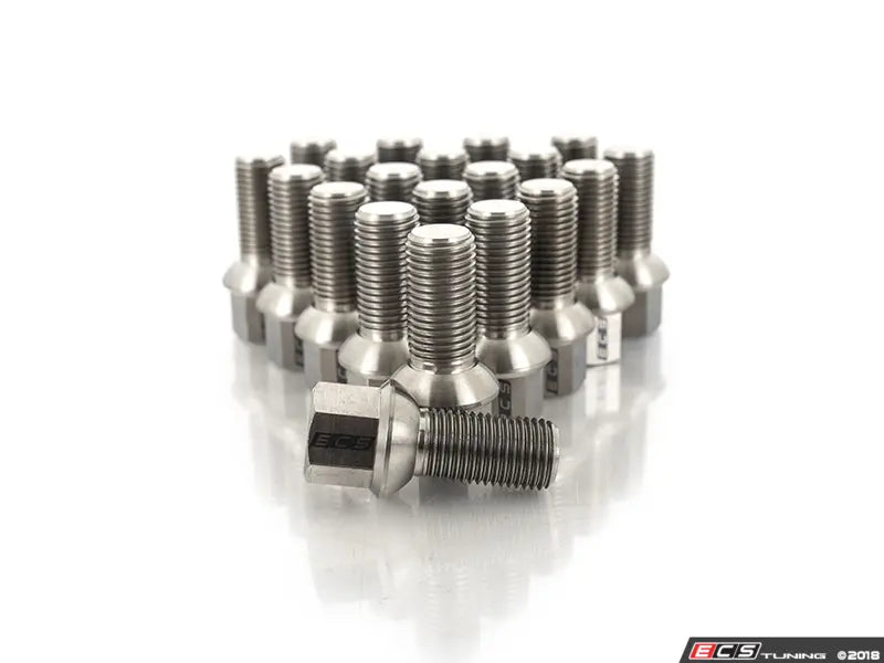 Titanium Ball Seat Wheel Bolt - 14x1.5x27mm - Set Of 20 (MQB Length)
