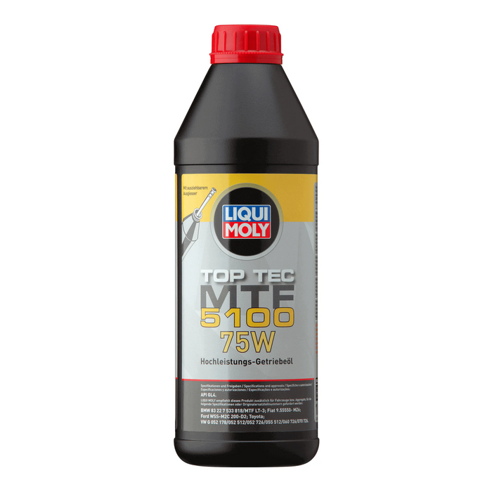 LIQUI MOLY - Top Tec MTF 5100 75W (1L) - Manual Transmission Fluid - Volkswagen Approved (API GL4)