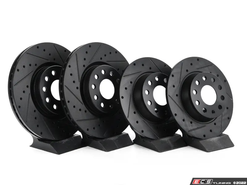ECS Tuning -  Front & Rear Drilled/Slotted Brake V5 Rotor Kit (312x25/272x10) - MK6 GTI & MK7 GTI
