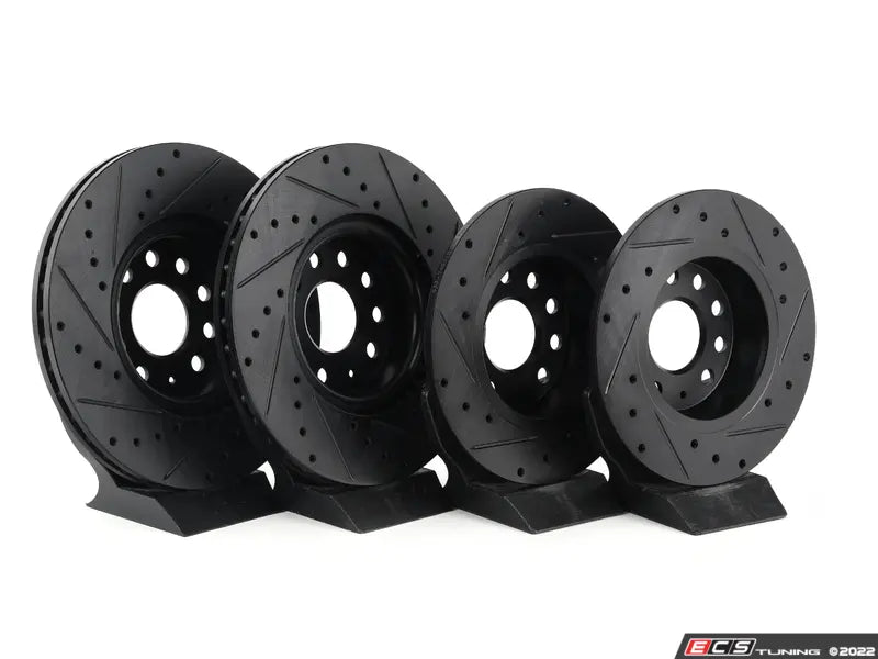 ECS Tuning -  Front & Rear Drilled/Slotted Brake V5 Rotor Kit (312x25/272x10) - MK6 GTI & MK7 GTI