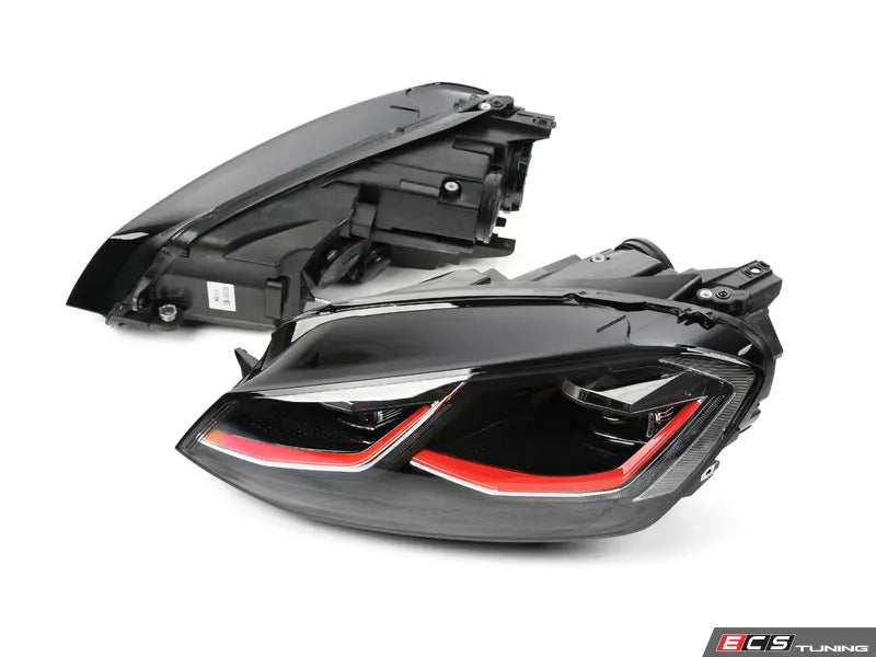 ECS Tuning - ZIZA MK7.5 Style Headlight Set - Red Trim