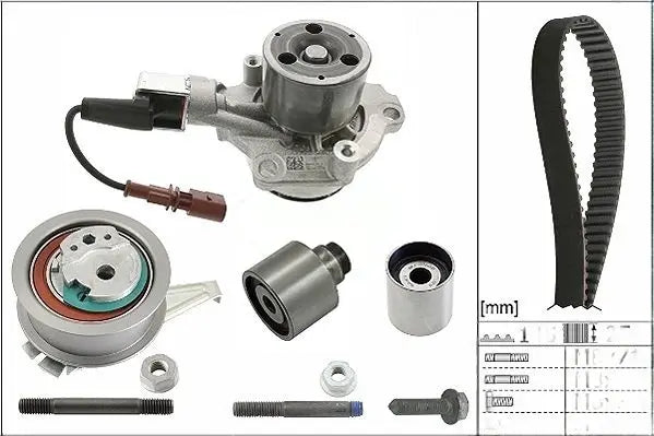 INA - Timing Belt Kit with Waterpump - Audi A3 Convertible (8V7, 8VE) A3 2.0 TDI CRLB, DCYA