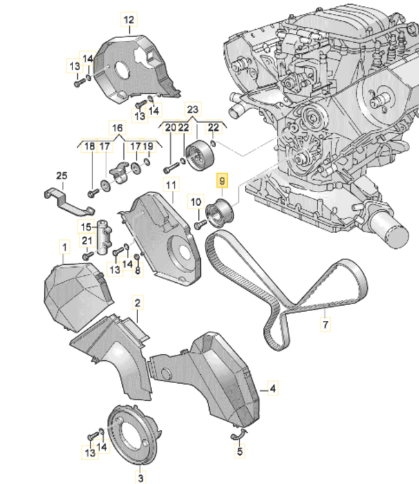 531073110 - INA Belt Tensioner Pulley - Audi A6 & Audi A8