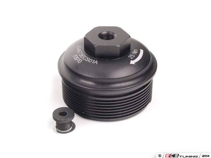 ECS Tuning - Black Anodized  Aluminum Oil Filter Housing - MK4 R32 / VR6