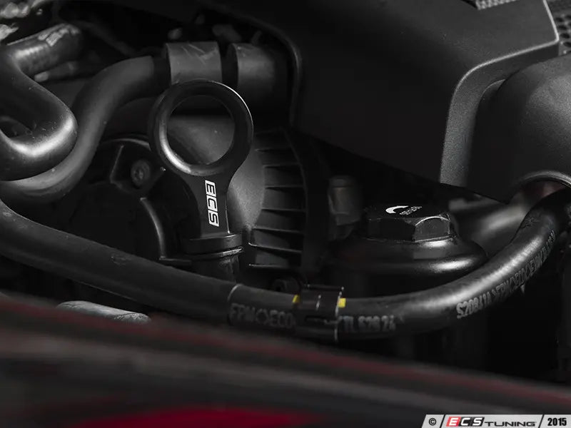 ECS Tuning Billet Engine Oil Dipstick - Anodized black / Polished Silver | VW MK6R / MK5 GTI 2.0T FSI