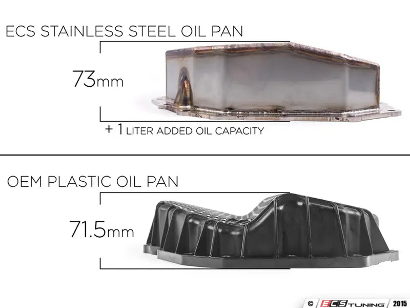 ECS Tuning Stainless Steel Oil Pan - MQB EA888.3 - A3/S3 8V/8.5V MK7/7.5 GTI/R