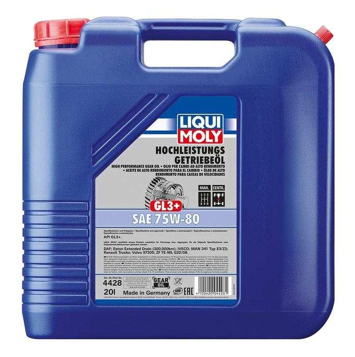 LIQUI MOLY High Performance Gear Oil 75W-80 GL3+ (20L) – Manual Transmission Fluid