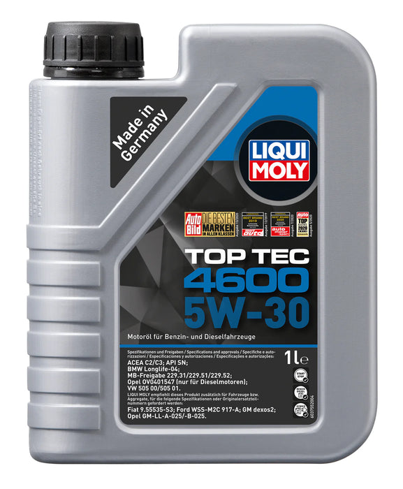LIQUI MOLY Top Tec 4600 5W-30 (1L) – Synthetic Engine Oil – VW 505 00 / 505 01