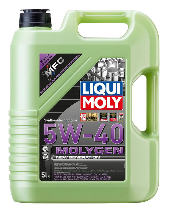 LIQUI MOLY Molygen New Generation 5W-40 (5L) – Fully Synthetic Engine Oil & Service Part (VW 502 / 505)