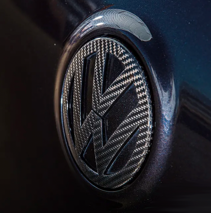 VW Carbon Fibre Badge Set (Clip on + adhesive) MK5 Golf