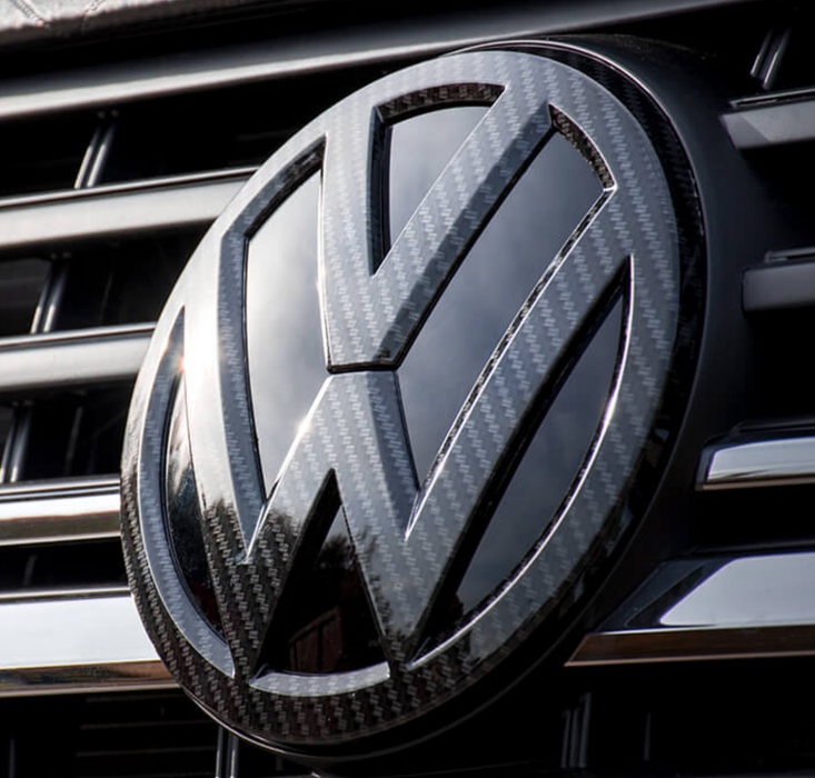 VW Carbon Fibre Badge Set (Clip on + adhesive) MK5 Golf
