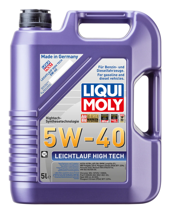 LIQUI MOLY - Leichtlauf High Tech 5W-40 (5 L) - Engine Oil - VW 502/505
