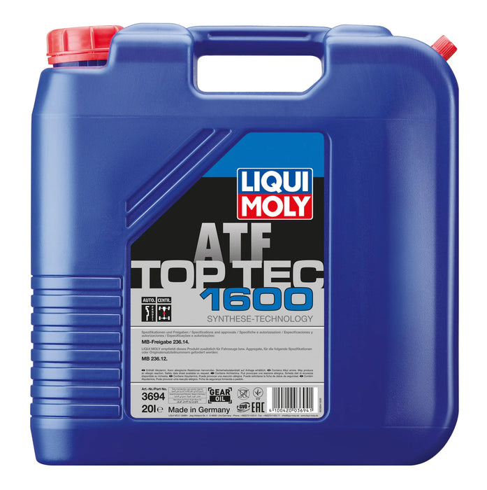 LIQUI MOLY Top Tec ATF 1600 (20L) – Automatic Transmission Fluid – MB 236.14