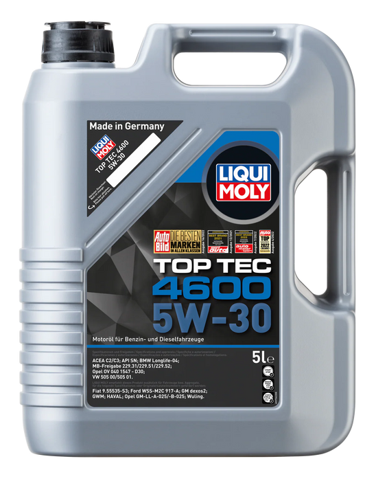 LIQUI MOLY Top Tec 4600 5W-30 (5 L) – Engine Oil – Volkswagen 505 Specification