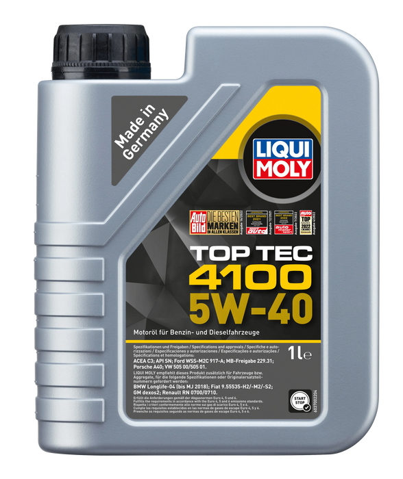 LIQUI MOLY Top Tec 4100 5W-40 (1L) – Fully Synthetic Engine Oil