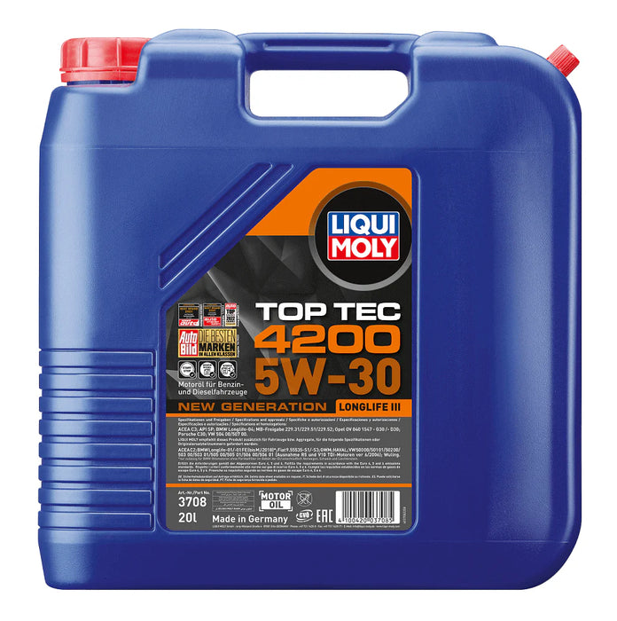 LIQUI MOLY – Top Tec 4200 5W-30 (20L) – Engine Oil – VW 504 / 507