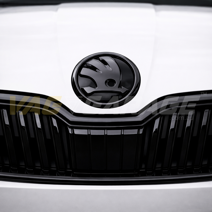 Genuine Skoda Front Emblem Badge 90mm ´SKODA Logo´ for SCALA  - Monte Carlo Black Version 03-ZNK-BLK