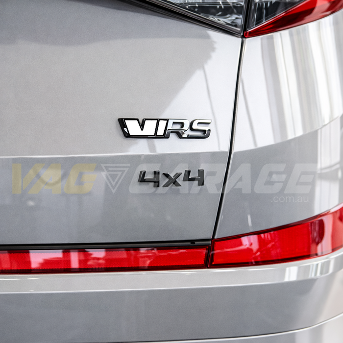 Genuine Skoda Rear Emblem Badge ´VRS' from Kodiaq RS Model´ - Glowing White / Monte Carlo Black 565853679VYZ-F9R-W