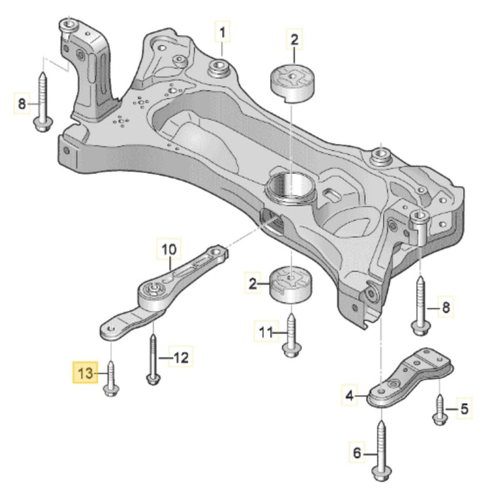 N91066101 - Front Dogbone Mounting Bolt - Audi 8P/8J & Volkswagen Golf MK5/MK6