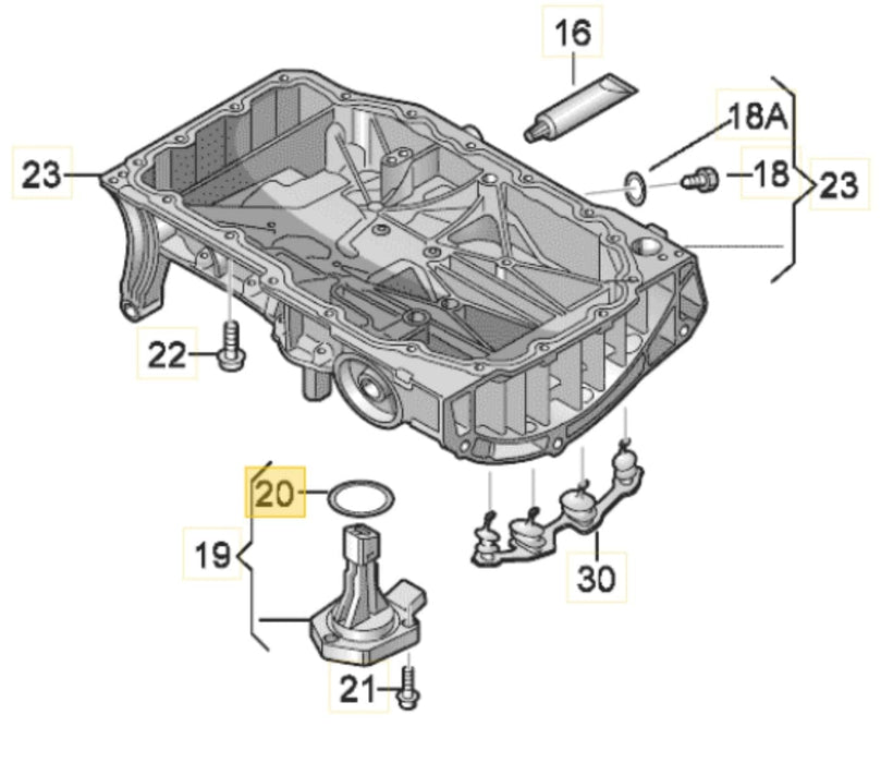 038103196B - Engine Oil Level Sensor Gasket / O-ring - Audi / Volkswagen (MQB/MLB)