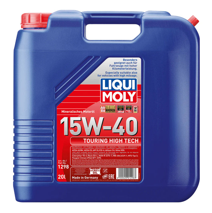 LIQUI MOLY – Touring High Tech 15W-40 (20 L) – Engine Oil – High-Mileage Gasoline & Diesel Engines