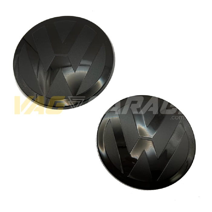 VW Gloss/Matte Black Overlay Badge Set MK6 GTI/R (Front Parking Sensors)