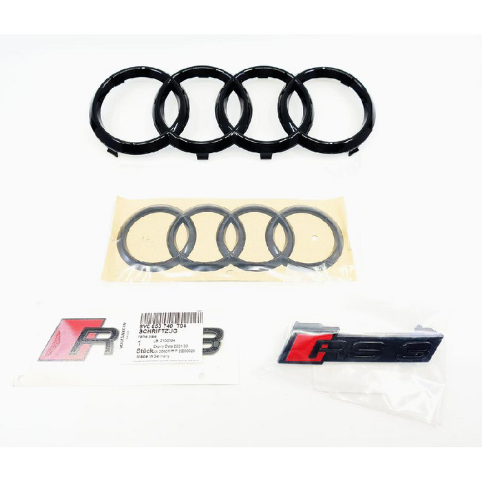 Genuine Audi RS3 Gloss Black Badge Kit (4 Badges)