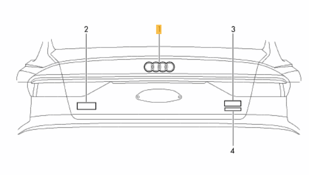 Genuine Audi RSQ3 (2020+) Gloss Black Rear '4 Rings' Badge - 8X0853742B T94