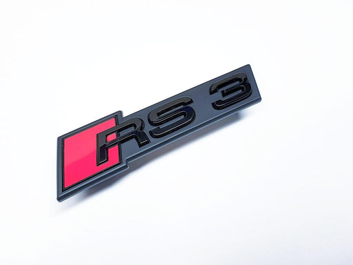 Audi 'RS3' Front Grille Gloss Black Badge - 8V5853736B T94 - Genuine (Facelift only) - VAG Garage Australia PTY LTD. - VW/AUDI Aerokits, Aftermarket and Performance parts.