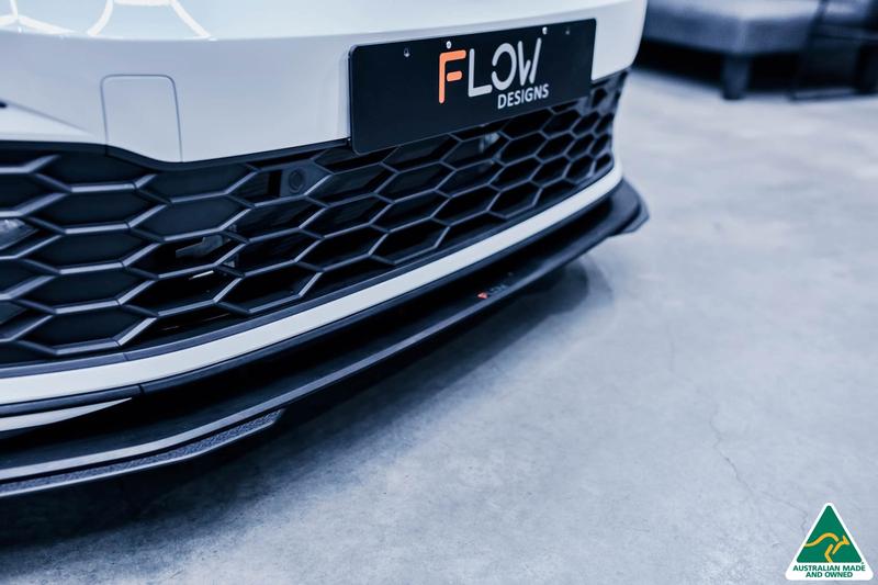 Flow Design VW MK8 Golf GTI Front Lip Splitter & Bumper Reinforcement Plate - VAG Garage Australia PTY LTD
