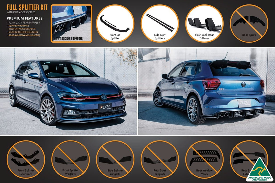 Flow Design AW Polo GTI Full Splitter Set - VAG Garage Australia PTY LTD