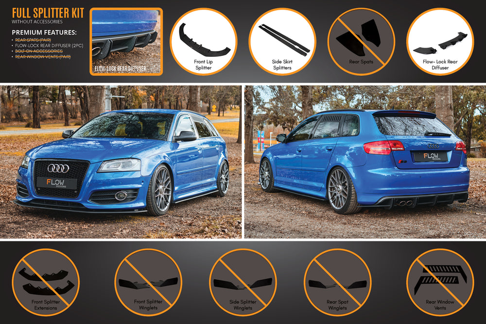 Side Skirts Diffusers Audi A3 Sportback 8P / 8P Facelift  Our Offer \ Audi  \ A3 / S3 / RS3 \ A3 \ 8P [2003-2008] Our Offer \ Audi \ A3 /