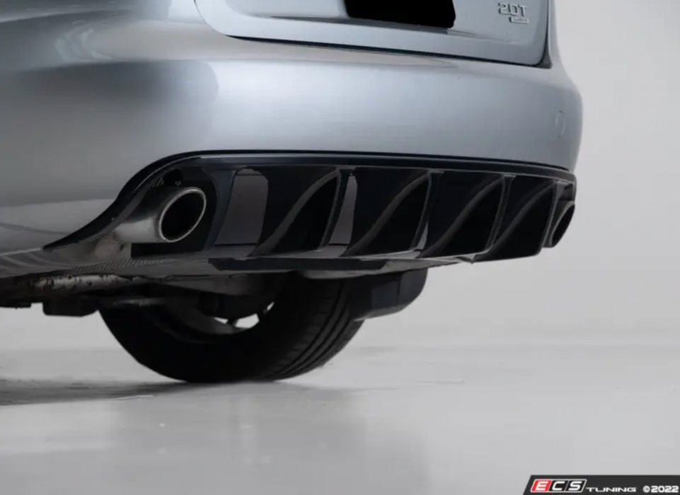 Audi B8 A4 Pre Facelift Non S-Line Rear Diffuser (Dual Outlet) - Gloss Black
