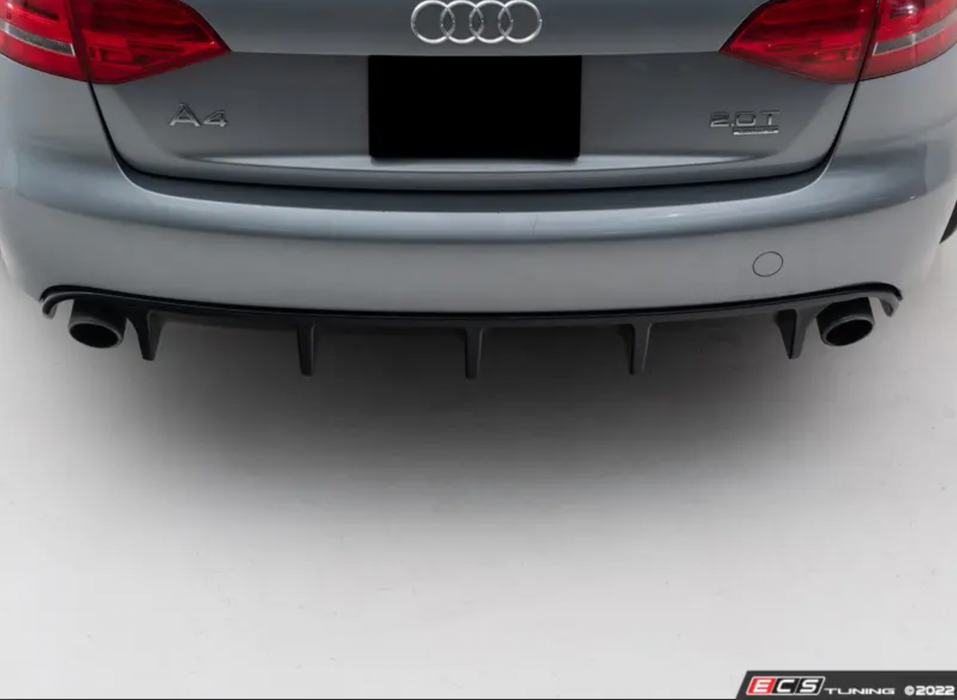 Audi B8 A4 Pre Facelift Non S-Line Rear Diffuser (Dual Outlet) - Gloss Black